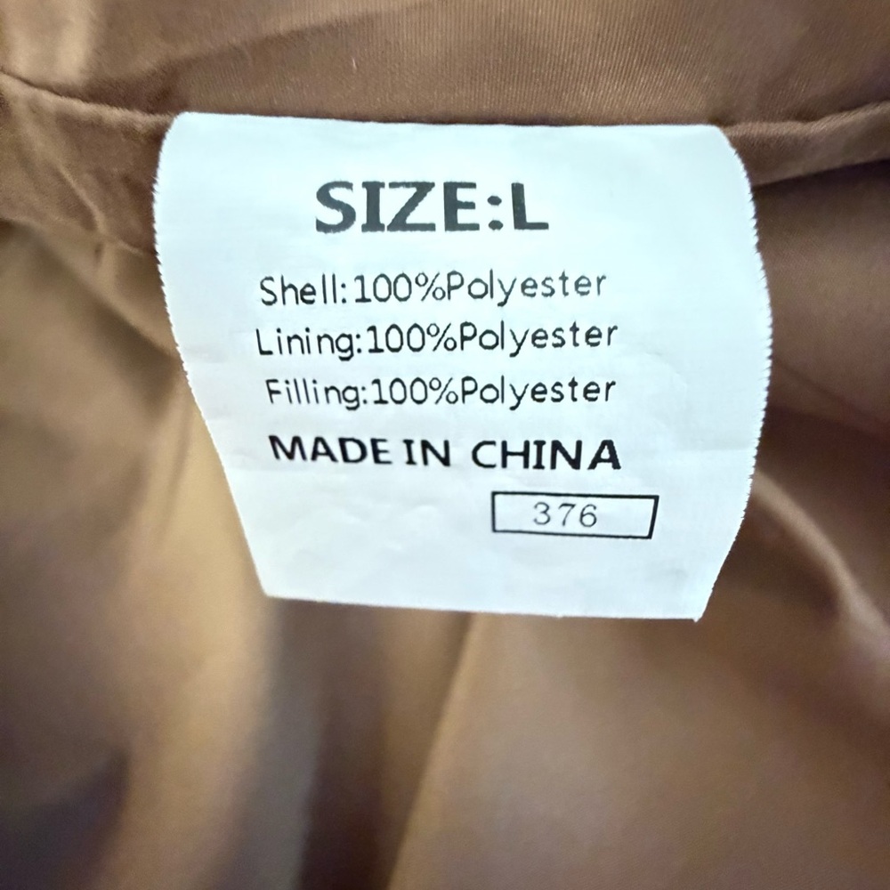 Evaless Camel Quilted Puffer Vest Womens Large Lightweight Fall Winter Jacket - Picture 8 of 11